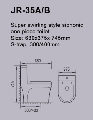 ISO9001 시오닉 세정 변기 단일 조각 화장실 최고 소용돌이 치고 있는 방식